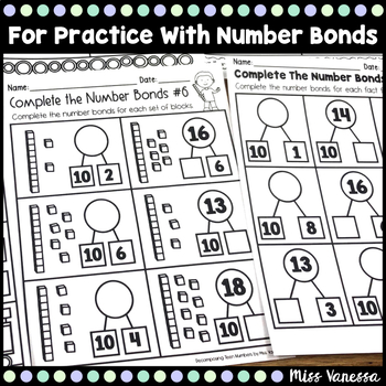 decomposing teen numbers worksheets by miss vanessa tpt