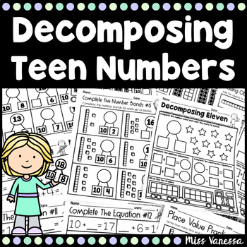 Preview of Decomposing Teen Numbers Worksheets