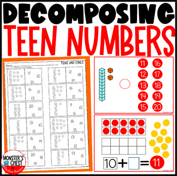 Number anchor chart English, Spanish, and base ten blocks by Edubilingo