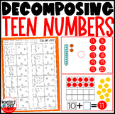 Decomposing Teen Numbers Boom Cards and Worksheets Spanish