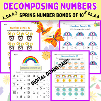 Preview of Decomposing the Number 10, Number Bonds, K.OA.A.3, K.OA.A.4, K.OA.A.5