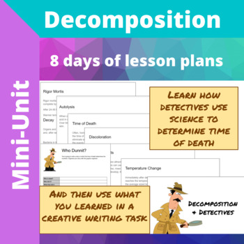 Preview of Decomposition Mini Unit - PowerPoints, Worksheet, Lesson Plans for 8 days
