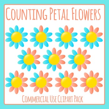 Deconstructing Ten Petals Counting Flowers Clip Art Set For Commercial Use