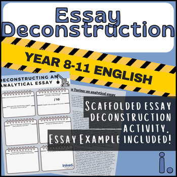 Preview of Deconstructing an Analytical Essay - Scaffolded Activity for 8-11 English class