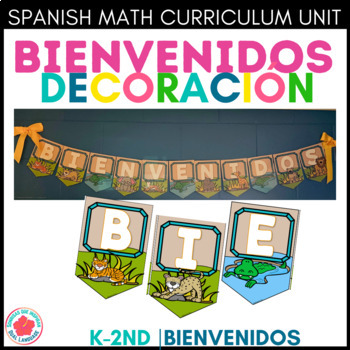 Preview of DecoraciónBienvenidos Safari Welcome Sign in Spanish Back to School