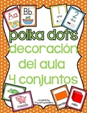 Decoración del aula: 4 conjuntos polka dots Bundle