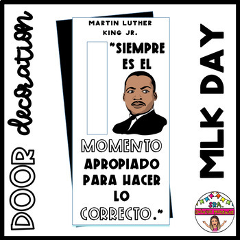 Preview of Decoración de puerta: Día de Martin Luther King Jr.  en Español