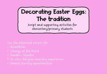 Preview of Decorate Eggs Equinox Tradition Easter Reader's Theatre Skit Assembly activity