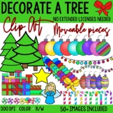 Decorate a Christmas Tree Clip Art (Moveable Pieces permitted)