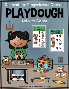 Preview of Decorate a Gingerbread Cookie Playdough Activity Cards