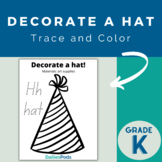 Decorate a Hat Art Activity | Letter H Trace and Color Pri