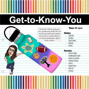 Preview of Decorate a Water Bottle | | Back to School | Get-to-Know-You | Distance Learning