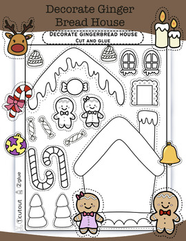 Preview of Decorate gingerbread house|Christmas Preschool Printable|Christmas Activity
