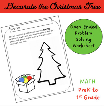Preview of Decorate the Christmas Tree: MATH Open-ended Problem Solving Worksheet
