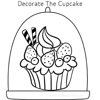 Preview of Decorate the Cupcake Coloring Sheet