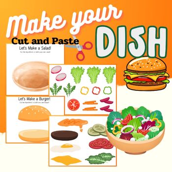 Preview of Decorate your dish, DIY your food, Cut and paste, easy and fun activity