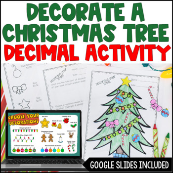 Preview of Decorating the Christmas Tree: A Decimal Freebie - Digital Activity Included