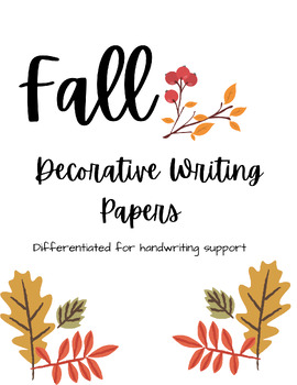 Fall Writing Paper Color and B&W