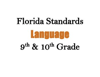 Preview of Decorative Florida Language Standards (9 & 10)