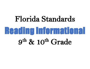 Preview of Decorative Florida Reading Informational Standards (9 & 10)