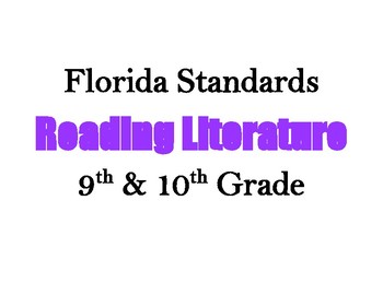 Preview of Decorative Florida Reading Literature Standards (9 & 10)