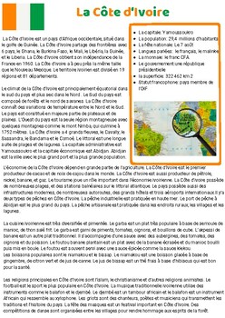 Preview of Découverte d'un pays francophone: La Côte d’Ivoire