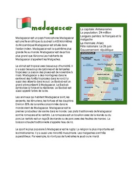 Preview of Découverte d'un pays francophone: Madagascar