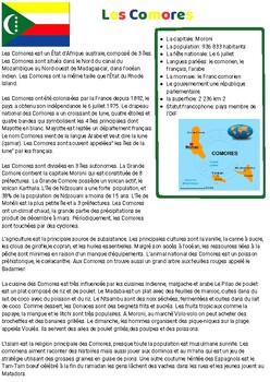 Preview of Découverte d'un pays francophone: les Comores