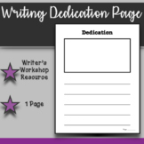 Dedication Page Template| Writers Workshop Resource