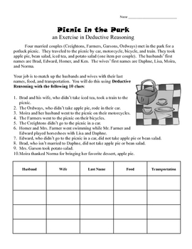 Preview of Deductive Reasoning Activity Worksheet