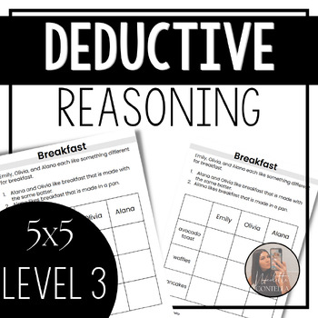 Preview of Deductive Reasoning Logic Puzzles 5x5 - Level 3