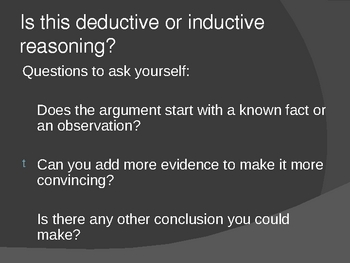 Deductive vs. Inductive Reasoning by Beth Barlow | TpT