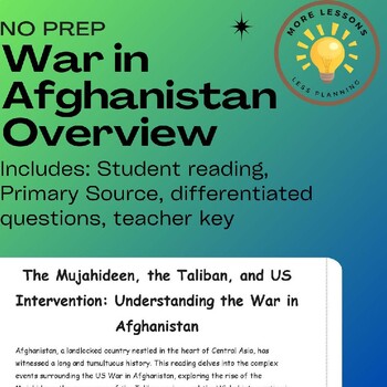 Preview of Deep Dive into the Afghanistan War Overview Reading Comprehension Worksheet