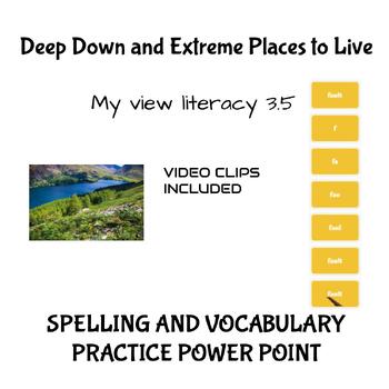 Preview of Deep Down and Other Extreme Places to Live Spelling and Vocabulary