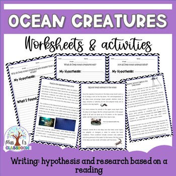Preview of Ocean Creatures from the depths Reading & Writing Activities (literacy)