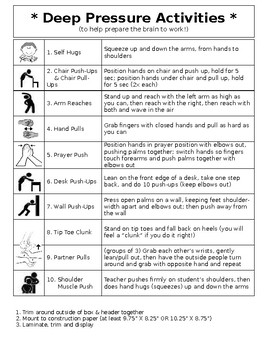 Preview of Deep Pressure Activities