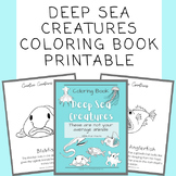 Deep Sea Creatures Coloring Book Printable- Midnight Zone
