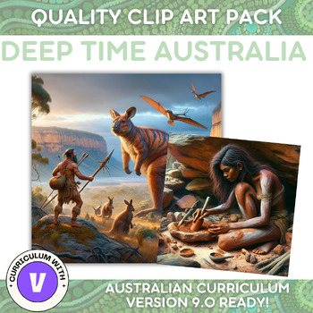 Preview of Deep Time Ancient Aboriginal Australia Clipart Kit: High-Quality, Royalty-Free