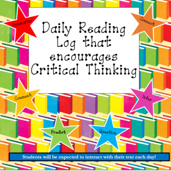 Preview of Daily Reading Log that Encourages Critical Thinking