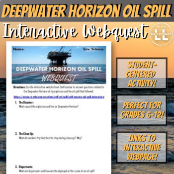 Preview of Deepwater Horizon/BP Oil Spill Interactive Webquest Activity