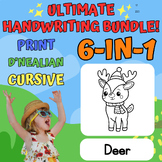 Deer 6in1 Bundle - Print D'Nealian Cursive Handwriting Wor