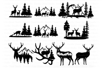 Download Deer Bundle SVG, Deer and Mountains SVG Cut Files. Wildlife Svg, Adventure Svg,