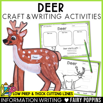 Deer Craft & Writing | Forest Animals, Woodland Animals by Fairy Poppins