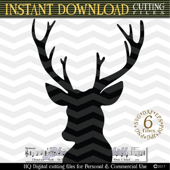 Deer Head Svg Deer Cut Files Svg Deer Svg Cutting File Xmas Svg