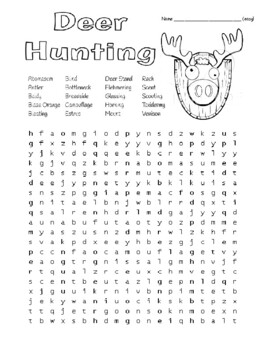 Preview of Deer Hunting Terms - Basic Wordsearch with Quotes & Zentangle Coloring Pages