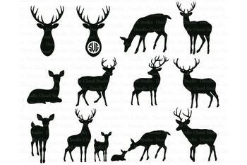 Download Deers Svg Mama And Baby Deer Deer Monogram Svg Deer Stag Svg Files