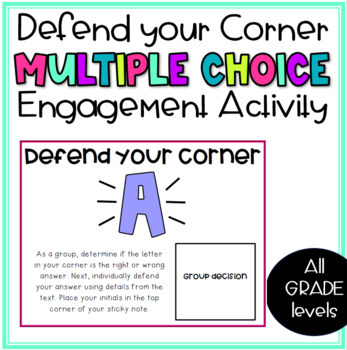 Preview of Defend Your Corner- Multiple Choice Question Activity