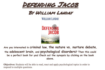 Preview of Defending Jacob - Book Club Assignment and Discussion Questions