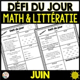 Défi du jour - juin Fin d’année scolaire- French Problem o