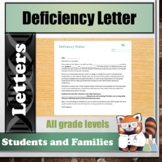 Deficiency or Failing Notice Letter to Parents